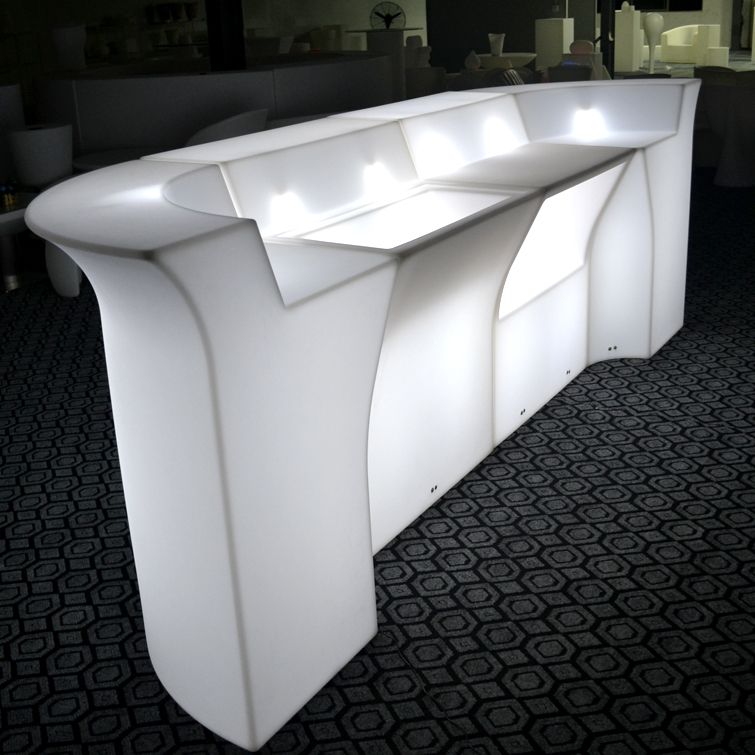 RGB illuminated bar in a hospitality setting